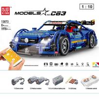 Mould King 13073 Techniniai automobilių statybiniai blokai Super C63 Sportinis lenktyninis automobilis Modelis MOC Plytos Vaikams Mokomieji žaislai Gimtadienio dovanos mėlyna