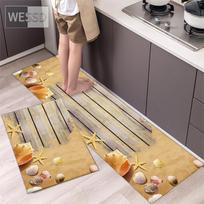 3D medinių lentų virtuvės kilimėlių rinkinys 40x60cm 40x120cm 2 vnt. Koridoriaus kilimėlis Ilgas prieškambario kilimėlis Tualeto kilimėlis Vonios kilimėlis 40x60cm+40x120cm