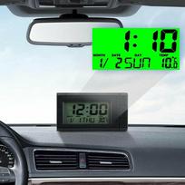 Nešiojamas mini skaitmeninis laikrodis Data Laikas Temperatūra, skirta automobilio prietaisų skydelio stalo stalui žalia