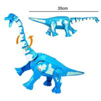 Mėlynos Brachiosaurus statybinės kaladėlės Didelio dinozauro modelio statybinių blokų surinkimo žaislas