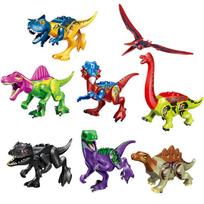 YG77070 Apakinti dinozaurų statybiniai blokai Stegosaurus Spinosaurus Brontosaurus mažų dalelių surinkimo žaislas