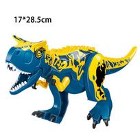 Mėlynas mėsėdis drakonas statybinės kaladėlės didelių dinozaurų modelių statybinės kaladėlės žaislų surinkimui