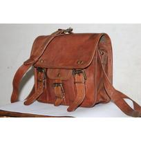 Vintage Messenger nešiojamojo kompiuterio portfelis Tikras rudas krepšys, ožkos oda, originali 9x11x3.5 ruda