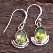 Peridot brangakmenio rankų darbo sidabro auskarai 925 sterlingų sidabro moteriški papuošalai black