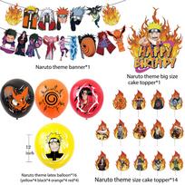 „Naruto Balloons“ teminiai vakarėlių papuošimai apima „Baner Cake Toppers“ balionus black