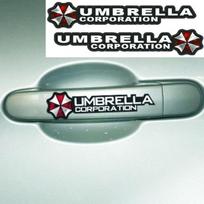 4vnt/komplektas 12*2cm Umbrella Corporation logotipo automobilio durų rankenos lipdukai black