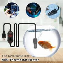 NAUJAS USB mini akvariumo žuvų bako šildytuvas rezervuaro termostatas šildytuvas žuvų bako šildymo strypas Palaikykite vandens temperatūrą 18°C–34 °C fish tank heater juoda