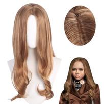 60 cm Megan Cosplay kostiuminis perukas M3GAN AI Doll Robots Megan 60 cm ilgi plaukai karščiui atsparus sintetinis Helovino vaidmenų žaidimo perukas 60cm smėlis