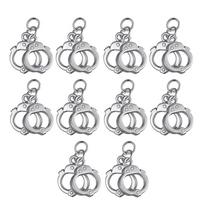 10 vnt. antrankiai Manacle Charm „pasidaryk pats“ rankų darbo papuošalų gamybos priedai, skiltelės 27 x 18 mm sidabras