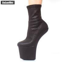 20 cm aukštakulniai batai be kulno Seksualūs platformos fetišo serpentino rašto kulkšnies batai be kulno 39 black