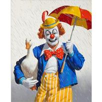Deimantinis paveikslas klounas ir antis 5D „pasidaryk pats“ deimantinis siuvinėjimas skėtis iš kalnų krištolinio akmens 20X30CM