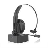OY631 Vienos ausies Bluetooth ausinės su mikrofonu su triukšmą slopinančiu mikrofonu, tvirtinamos prie galvos juoda