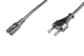 DIGITUS Power Cord, Euro - C7 M/F, 1.8m, H03VVH2-F 0.75qmm, black Digitus