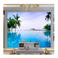 Freska Tapetai Creative Blue pool View Ocean Photo Wall Paper Svetainės televizorius Sofa Miegamojo dekoro freska 200 cm(W) x 140 cm(H)