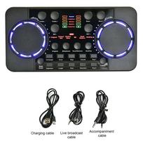 V300 Pro garso plokštė su Bluetooth suderinama garso sąsajos maišytuvas DJ skaitmeninis efektas triukšmo mažinimo pultas USB įrašas dainavimui 1pcs black