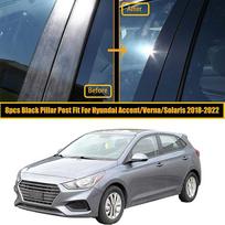 Stulpų stulpeliai Langų durų apvadų apvadai Viršelio lipdukai Lipdukai Blizgūs juodi Priedai, tinkami Hyundai Accent HC/YC 2018-2022