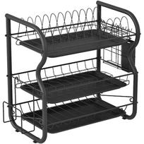 3 pakopų metalinė virtuvės lentyna. 39.5X22.5X44cm juoda