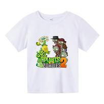 Berniukų / mergaičių medvilniniai marškinėliai Pvz Plants Vs Zombie Plants Vs Zombie 2 Vaikiški marškinėliai Vaizdo žaidimų Garden Warfare Vaikiški marškinėliai 100 white