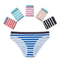 Seksualūs dryžuoti bikini medvilniniai moteriški apatiniai kelnaitės moteriškos kelnaitės apatiniai mergaičių kelnaitės rinkinys Naujas 6 vnt. M