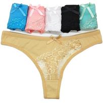 Moteriškos nėriniuotos kelnaitės Moteriškos G Strings Sexy Lingerie Femme Permatomas apatinis trikotažas Moterims Solid Tanga Mujer 6 vnt / part. XL beige