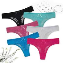 Seksualūs moteriški stringai permatomos G-String kelnaitės moterims nėriniuoti apatiniai Vienspalvis intymus apatinis trikotažas 6 vnt/komplektas M