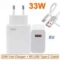33w greitas įkroviklis Xiaomi Mi Turbo Charge EU Phone Cargador Redmi Note 12 11 10 Poco M2 Pro Mi 10s Blackshark 2 POCO X3 M4 Chargeur balta