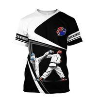 Marškinėliai su 3D spausdinimu Taekwondo raštas Vasariniai vaikiški marškinėliai su iškirpte iškirpte Laisvalaikiai Mieli berniukiški Viršutiniai Didieji madingi Vaikiški Drabužiai 150