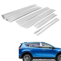 8 vnt. automobilio durų lango stulpelio stulpelių apdailos dangtelio lipdukas skirtas Toyota RAV4 XA40 2013 2014 2015 2016 2017 2018 chromo apdaila white