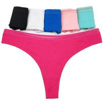 Seksualūs moteriški stringai G-strings Moteriški apatiniai Medvilninės kelnaitės su trumpomis nugaromis Tangas Intymus apatinis trikotažas moterims 6 vnt. M balta