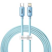 USB-C laidas prie „iP Baseus Crystal Shine“, 20W, 2m (mėlyna)