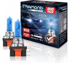 Ecost prekė po grąžinimo 2x H15 12V 55/15W Diamond Vision Xenon Look Effect Halogen Lamps Bulbs Ligh