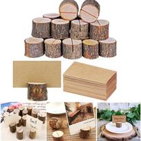 20 medžio krūva Pavadinimas Vieta Kortelių laikikliai Nuotraukų klipas Home Vestuvių vakarėlio stalo dekoras 20Pcs(10Pile&10Paper)