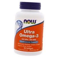 Omega-3 riebalų rūgštys, Ultra Omega-3, Now Foods 90 gelio dangtelių (67128013) 90softgels