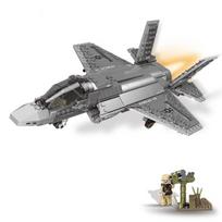 06026 Statybinių blokelių surinkimas Amerikos F35 Fighter vaikų mokomieji žaislai be dėžutės