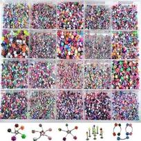 110vnt/RINKINYS Akriliniai antakių juostelės kūno auskarų vėrimas papuošalai bamba pilvo štangos liežuvio lūpų žiedai 110pcs/Set