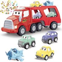Mažų vaikų žaislų automobilis – 5 viename muzikos ir apšvietimo sunkvežimiai – 1–2 metų amžiaus vaikams žaislai 12–18 mėnesių Kalėdų vakarėlis Gimtadienis Dovana kūdikiui žaislai 2–4 metų amžiaus 33x13x11cm