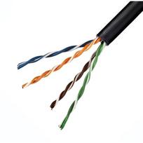 Tinklo kabelis CAT6 UTP, 1m be antgalių laukui, varinis, juodas