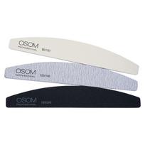 Dildžių nagams rinkinys Osom Professional Emery Half Moon Shape Nail Files Kit, 3 vnt.
