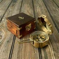 Jūrų kolekcionuojamų daiktų dovana Vintage Maritime Brass Brunton kompasas su dėžute