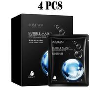 Juodosios jūros druskos valymo burbulinė kaukė Švelniai valonti balinanti maitinanti veido kaukė drėkinanti juodoji kaukė 4pcs