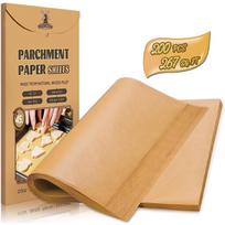 200 vnt. nebalinto pergamentinio popieriaus kepimo skardos, 12 x 16 colių, iš anksto supjaustyti nepridegantys pergamento lakštai, skirti kepimui, virimui, kepimui ant grotelių
