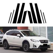 10 vnt. Automobilio durelių langų stulpelių apdailos dangtelio lipdukas, skirtas Subaru Crosstrek / Subaru XV / XV Crosstrek 2013-2017 blizgus juodas black
