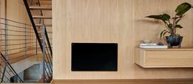 Stiklinis panelinis šildytuvas Mill Glass su WIFI, 600W, juodas