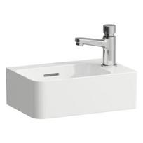 Pakabinamas mažas praustuvas Laufen VAL 340x220mm, skylė dešinėje pusėje, baltas
