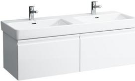 PRO S spintelė 1260x450x390 mm su dviem stalčiais, dviem vidiniais stalčiukais praustuvui 8.1396.8, balta blizgi