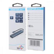 TB USB C Adapter HUB 6-in-1 - HDMI, USB x3, PD, RJ-45