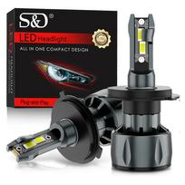 2vnt Super Bright Mini H4 H7 LED automobilio priekinių žibintų lemputės 70W 20000Lm CSP Chip Auto H1 H11 LED Light H8 HB3 HB4 9005 9006 9012 Hir2 6000K automatinė lemputė 12V H1