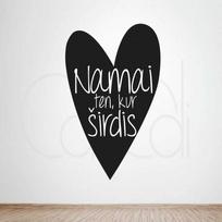 Lietuvos Kurejai Sienos lipdukas "Namai ten kur širdis" didelis