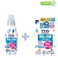 Lion Bright Strong deguonies balinimo gelis, skirtas sunkiai pašalinamoms dėmėms, pasižymintis antibakteriniu poveikiu 510ml + papildymas 480ml