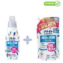Lion Bright Strong deguonies balinimo gelis, skirtas sunkiai pašalinamoms dėmėms, pasižymintis antibakteriniu poveikiu 510ml + papildymas 900ml